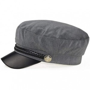 Newsboy Caps Cotton Greek Fisherman-Newsboy Cap Cosplay Fiddler Captain Sailor Hat - Grey - CV18YL83366 $9.52