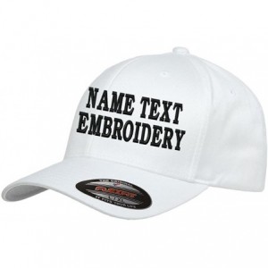 Baseball Caps Custom Embroidery Hat Flexfit 6277 Personalized Text Embroidered Fitted Size Cap - White - CF180ULNDCR $23.77
