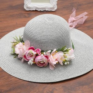 Headbands Adjustable Flower Crown Headband - Flower Headband for Women Girl Floral Festival Wedding Party Wreath - Pink - CZ1...