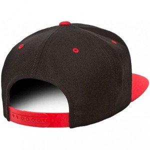 Baseball Caps Classic Wool Snapback with Green Undervisor Yupoong 6089 M/T - Black/Red - CU12LC2KC8V $13.33