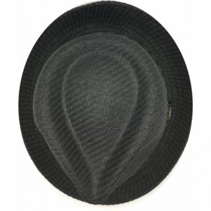 Fedoras Mens Summer Fedora Cuban Style Short Brim Hat - Black - CT12GW8FTR9 $29.79