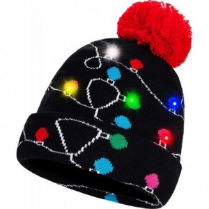 Skullies & Beanies Novelty LED Light Up Christmas Hat Knitted Ugly Sweater Holiday Xmas Beanie Colorful Funny Hat Gift - A 1p...