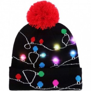 Skullies & Beanies Novelty LED Light Up Christmas Hat Knitted Ugly Sweater Holiday Xmas Beanie Colorful Funny Hat Gift - A 1p...