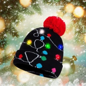 Skullies & Beanies Novelty LED Light Up Christmas Hat Knitted Ugly Sweater Holiday Xmas Beanie Colorful Funny Hat Gift - A 1p...