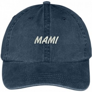 Baseball Caps Mami Embroidered Washed Cotton Adjustable Cap - Navy - CY12IFNS73H $34.22