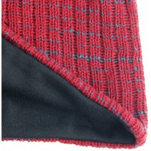 Skullies & Beanies Unisex Beanie Hat Slouchy Knit Cap Skullcap Stripe Baggy Style 1011 - Claret - CH128MZ23RT $8.02