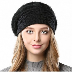 Berets Winter Black Berets for Women Knitted Beanies Warmer Hats - Black-3 - C518AYD8DZQ $22.86