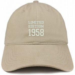 Baseball Caps Limited Edition 1958 Embroidered Birthday Gift Brushed Cotton Cap - Khaki - CG18CO5Y9MD $16.33