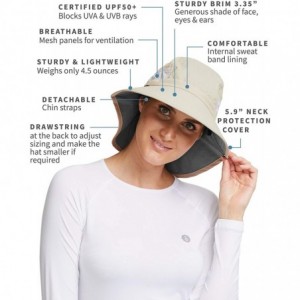 Sun Hats UPF 50+ Protective Adventure Sun Hat - Universal Fit - Beige / Light Grey - C718E9GW2CN $38.60