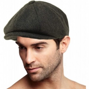 Newsboy Caps Men's 100% Winter Wool Plaids Solids Snap Newsboy Drivers Cabbie Rounded Cap Hat - Solid Charcoal - CD18OA3DH8W ...