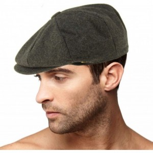 Newsboy Caps Men's 100% Winter Wool Plaids Solids Snap Newsboy Drivers Cabbie Rounded Cap Hat - Solid Charcoal - CD18OA3DH8W ...