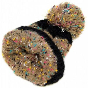 Skullies & Beanies Women Fashion Winter Fall Soft Knitted Multi Color Animal Print Cat Ear Beanie Hats - Sprinkles - Khaki - ...