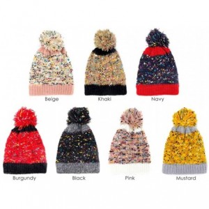 Skullies & Beanies Women Fashion Winter Fall Soft Knitted Multi Color Animal Print Cat Ear Beanie Hats - Sprinkles - Khaki - ...