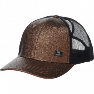 Baseball Caps Women's Offset Logo Glitter Messy Bun Snapback Cap - Copper Glitter - CF18NKD6H5H $34.63