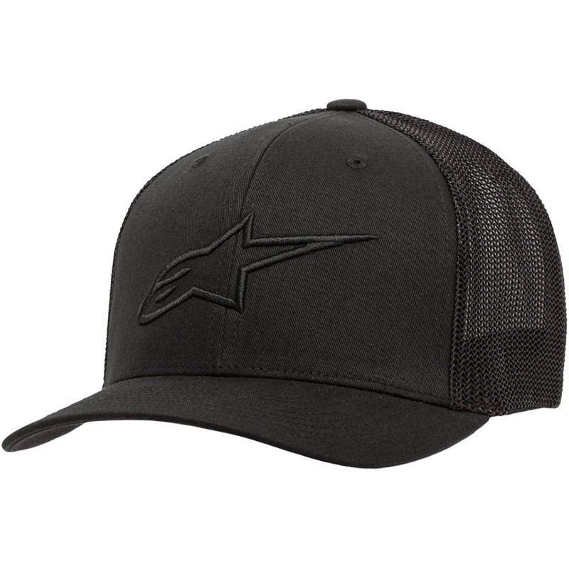 Baseball Caps Men's Logo Flexfit Hat Curved Bill Structured Crown - Black/Black - CA18RD0SHWA $43.26
