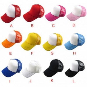 Baseball Caps Baseball Hat- 2017 Summer 12 Color Unisex Casual Hat Solid Baseball Cap Trucker Mesh Adjustable Hat - F - C117X...