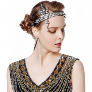 Headbands Flapper Headband Bling Rhinestone Pearl Wedding Headpiece 1920s Gatsby Themes Party Accessoires - CH18R2Q9M33 $34.78