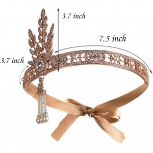 Headbands Flapper Headband Bling Rhinestone Pearl Wedding Headpiece 1920s Gatsby Themes Party Accessoires - CH18R2Q9M33 $16.32