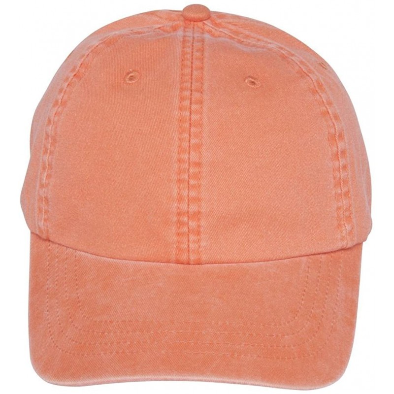 Baseball Caps WASHED LOW PROFILE W/COTTON TWILL CASUAL ADJUSTABLE HAT (UNSTRUCTURED) - Orange/Stone - C211CK9XGCZ $12.19