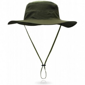 Sun Hats Outdoor Sun Hat Quick-Dry Breathable Mesh Hat Camping Cap - Army Green - C618CUW9XTY $15.11