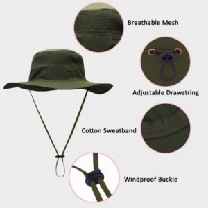 Sun Hats Outdoor Sun Hat Quick-Dry Breathable Mesh Hat Camping Cap - Army Green - C618CUW9XTY $15.11