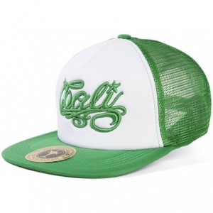 Sun Hats Cali Script Trucker Hat - White/Forest Green - C911N5SL6AN $11.69