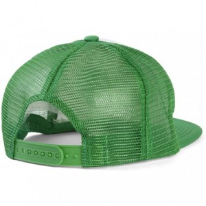 Sun Hats Cali Script Trucker Hat - White/Forest Green - C911N5SL6AN $11.69