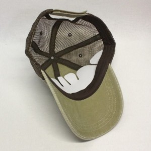 Baseball Caps Vintage Washed Cotton Soft Mesh Adjustable Baseball Cap - Khaki/Khaki/Dk.brown - CX180E5KQYA $8.58