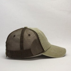 Baseball Caps Vintage Washed Cotton Soft Mesh Adjustable Baseball Cap - Khaki/Khaki/Dk.brown - CX180E5KQYA $8.58