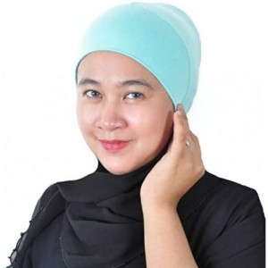 Headbands Hijab Turban Bun Underscarf Chemo Cap Volumizer Hair Loss Cotton Lycra - Tiffany - C418CYE9H62 $19.84