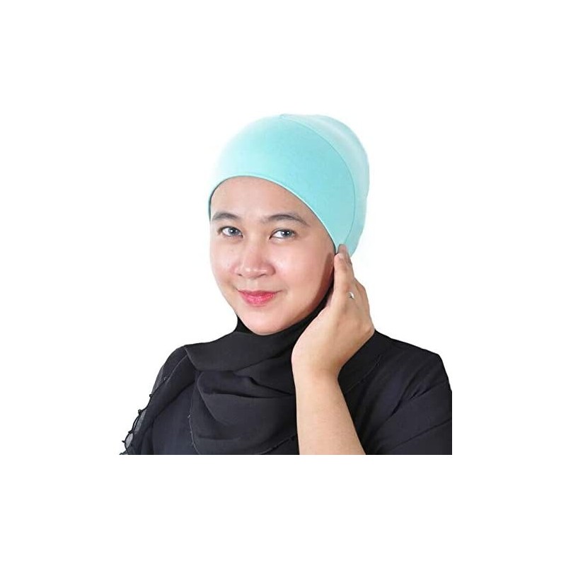Headbands Hijab Turban Bun Underscarf Chemo Cap Volumizer Hair Loss Cotton Lycra - Tiffany - C418CYE9H62 $19.84