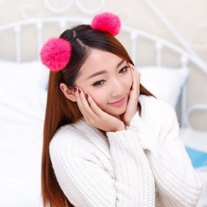 Headbands Girl's Adorable Fur Ball Pompom Ball Hair Hoops Headbands - White - CC17XHQ2DX7 $8.35