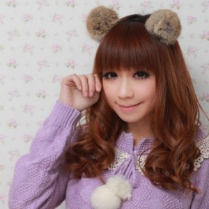 Headbands Girl's Adorable Fur Ball Pompom Ball Hair Hoops Headbands - White - CC17XHQ2DX7 $8.35