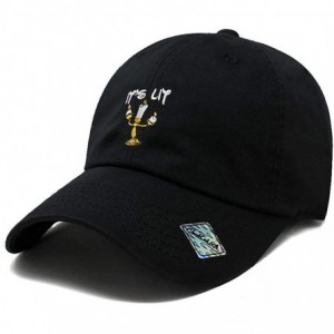 Baseball Caps Its Lit lamp Dad Hat Cotton Baseball Cap Polo Style Low Profile - Black - CP185S8GTYS $13.92