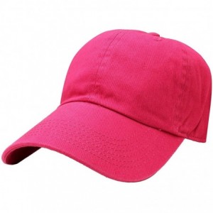 Baseball Caps Classic Baseball Cap Dad Hat 100% Cotton Soft Adjustable Size - Hot Pink - CH11AT3WF9D $10.32