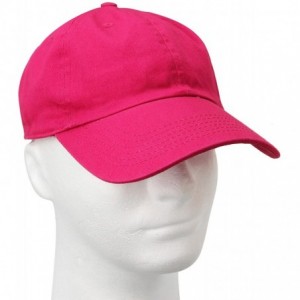 Baseball Caps Classic Baseball Cap Dad Hat 100% Cotton Soft Adjustable Size - Hot Pink - CH11AT3WF9D $10.32