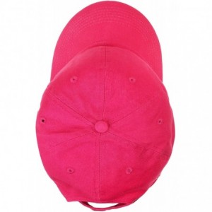 Baseball Caps Classic Baseball Cap Dad Hat 100% Cotton Soft Adjustable Size - Hot Pink - CH11AT3WF9D $10.32