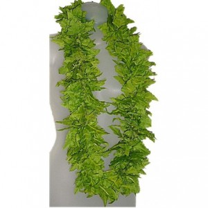 Headbands DELUXE HAWAIIAN GREEN LEATHER FERN SILK HULA LEI LONG - CC11CHXX9OT $20.13