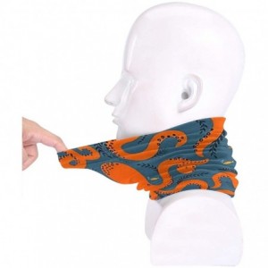 Balaclavas Neck Gaiter Headwear Face Sun Mask Magic Scarf Bandana Balaclava - Orange Octopus - C61979N5GCU $15.29