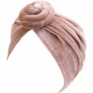 Skullies & Beanies Women Turban African Knot Pattern Headwrap Chemo Beanie Pre-Tied Bonnet Cap Headwear Hair Loss Hat - Khaki...