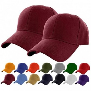 Baseball Caps Plain Adjustable Baseball Cap Classic Adjustable Hat Men Women Unisex Ballcap 6 Panels - Wine/Pack 4 - CI192WS4...