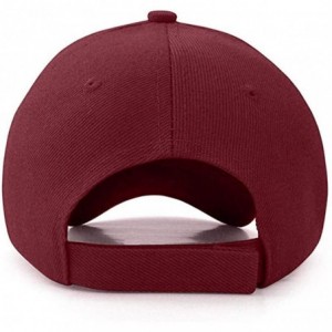 Baseball Caps Plain Adjustable Baseball Cap Classic Adjustable Hat Men Women Unisex Ballcap 6 Panels - Wine/Pack 4 - CI192WS4...