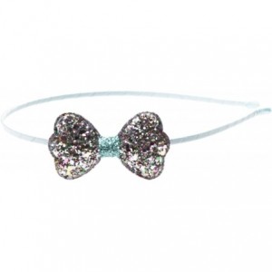 Headbands "Isabelle" Glitter Bow Headband - Aqua Multi - CZ12CLYQJ81 $25.46