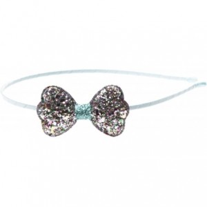 Headbands "Isabelle" Glitter Bow Headband - Aqua Multi - CZ12CLYQJ81 $12.59