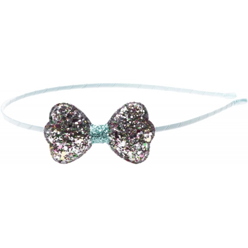 Headbands "Isabelle" Glitter Bow Headband - Aqua Multi - CZ12CLYQJ81 $26.34