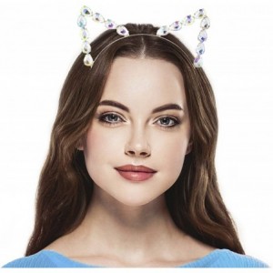 Headbands Girls Cat Ears Costume Floral Accessory Headband Adults - Gold Ab Crystal - CE182LDX2KY $9.98