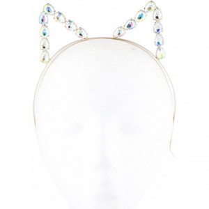 Headbands Girls Cat Ears Costume Floral Accessory Headband Adults - Gold Ab Crystal - CE182LDX2KY $9.98