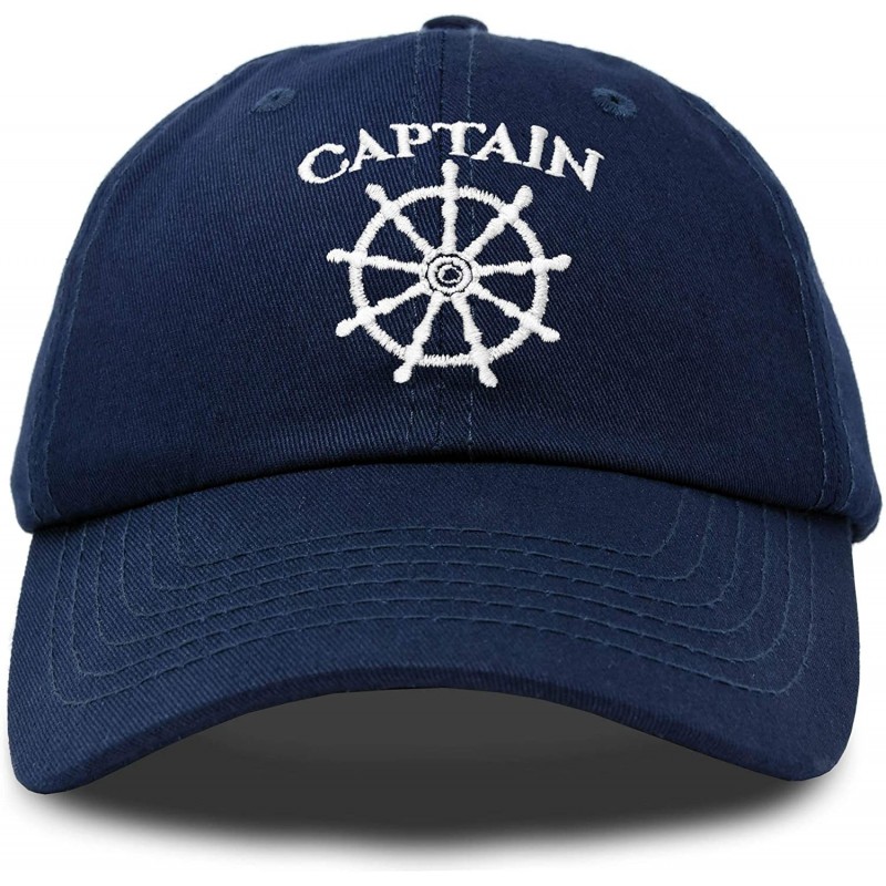 Baseball Caps Captain Hat Sailing Baseball Cap Navy Gift Boating Men Women - Navy Blue - CG18WDWGCI6 $11.82