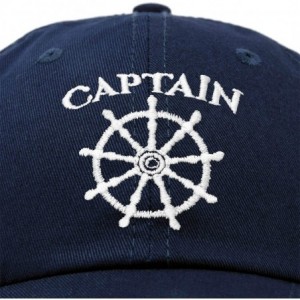 Baseball Caps Captain Hat Sailing Baseball Cap Navy Gift Boating Men Women - Navy Blue - CG18WDWGCI6 $11.82