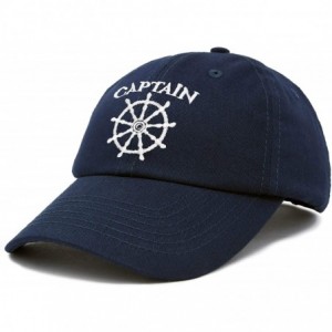 Baseball Caps Captain Hat Sailing Baseball Cap Navy Gift Boating Men Women - Navy Blue - CG18WDWGCI6 $11.82